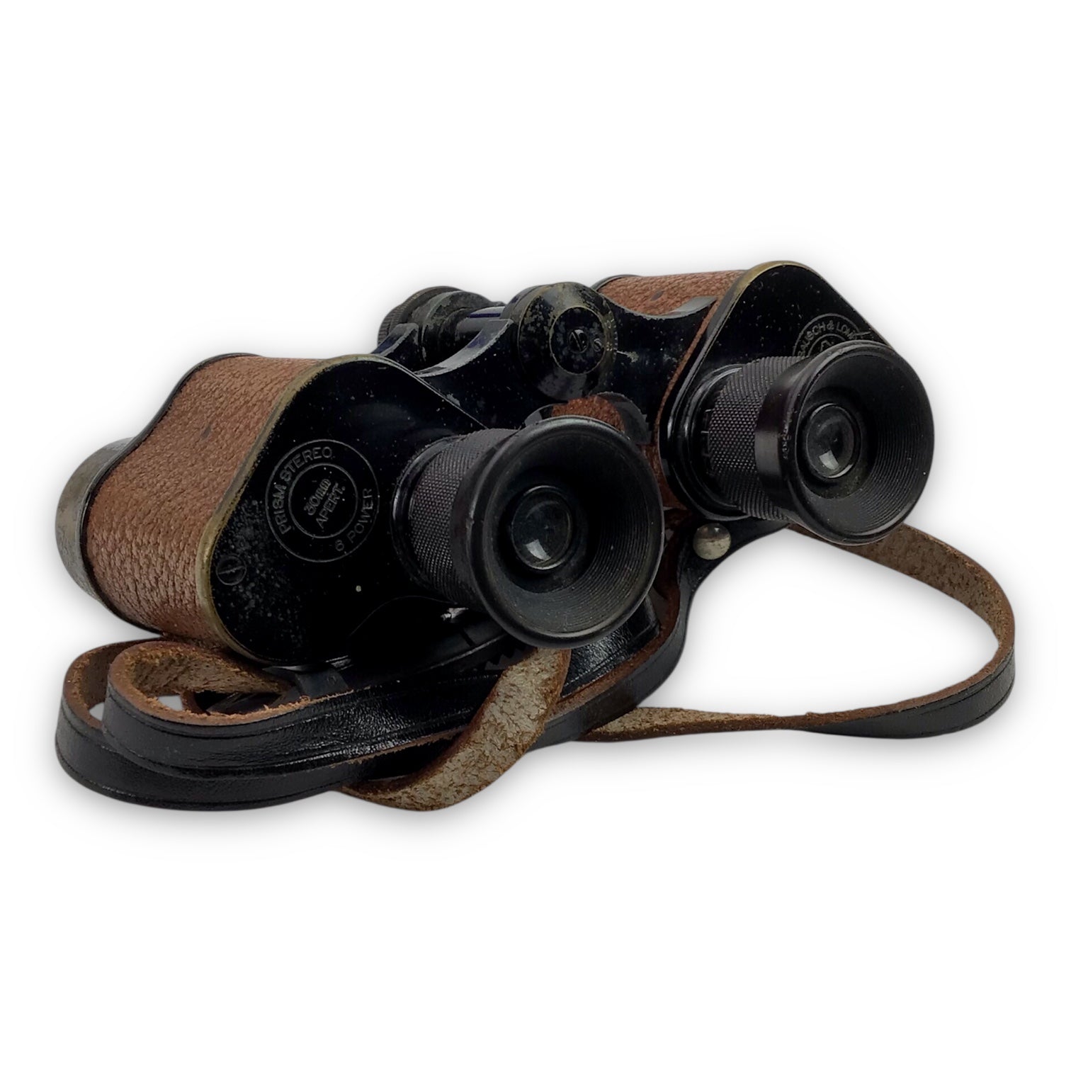 U.S. WW2 Army Bausch & Lomb Stereo Prism Binoculars w/ Case & Compass