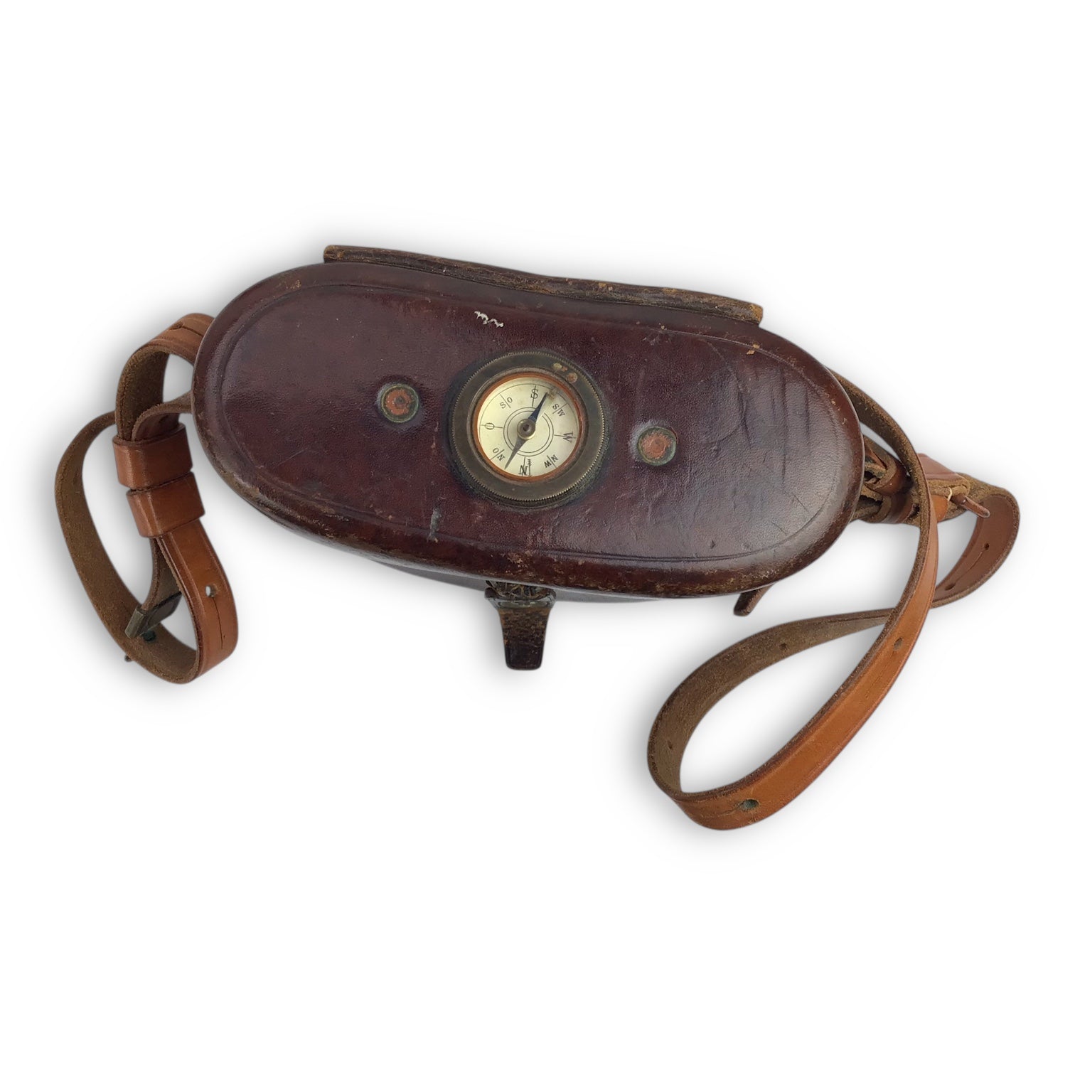 U.S. WW2 Army Bausch & Lomb Stereo Prism Binoculars w/ Case & Compass