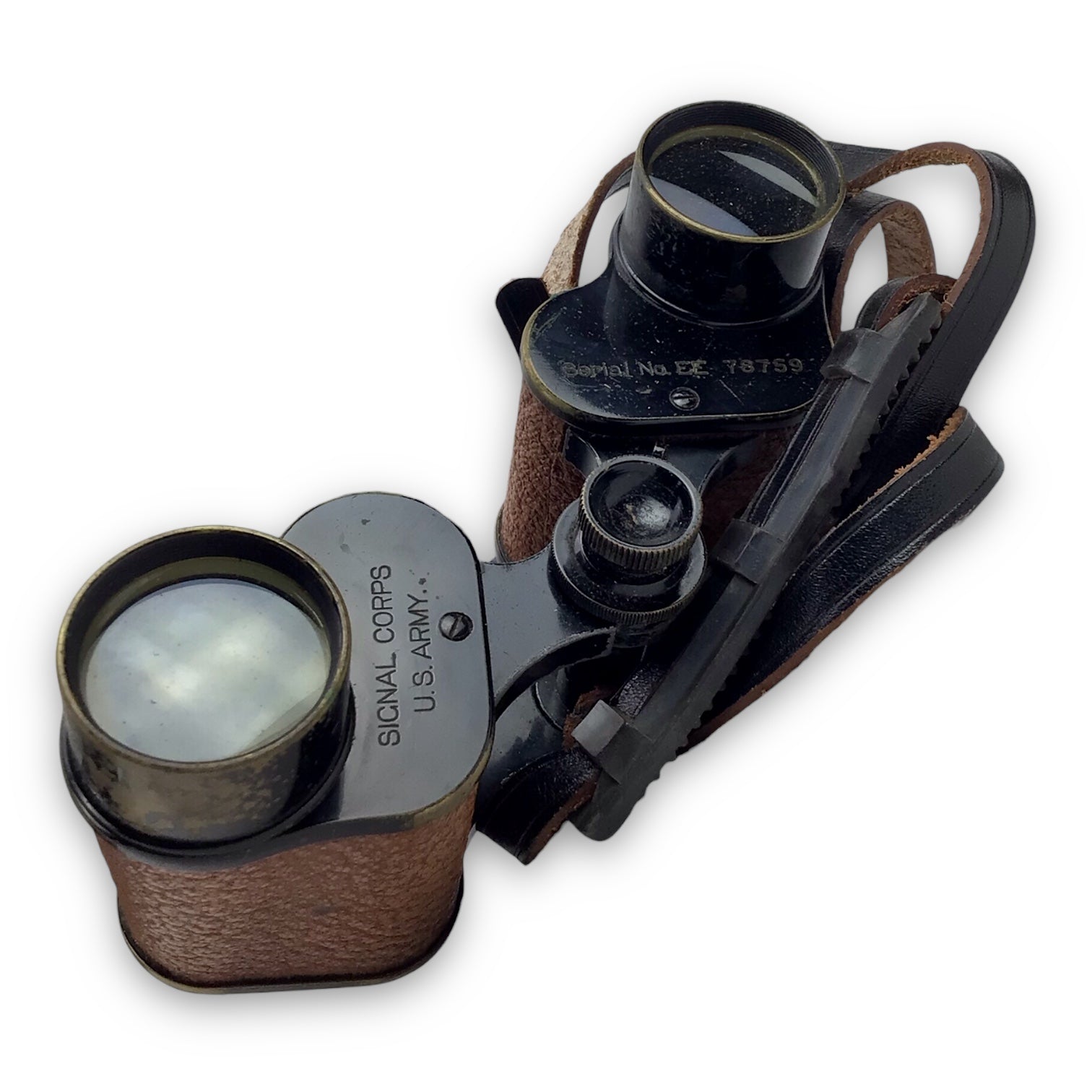 U.S. WW2 Army Bausch & Lomb Stereo Prism Binoculars w/ Case & Compass