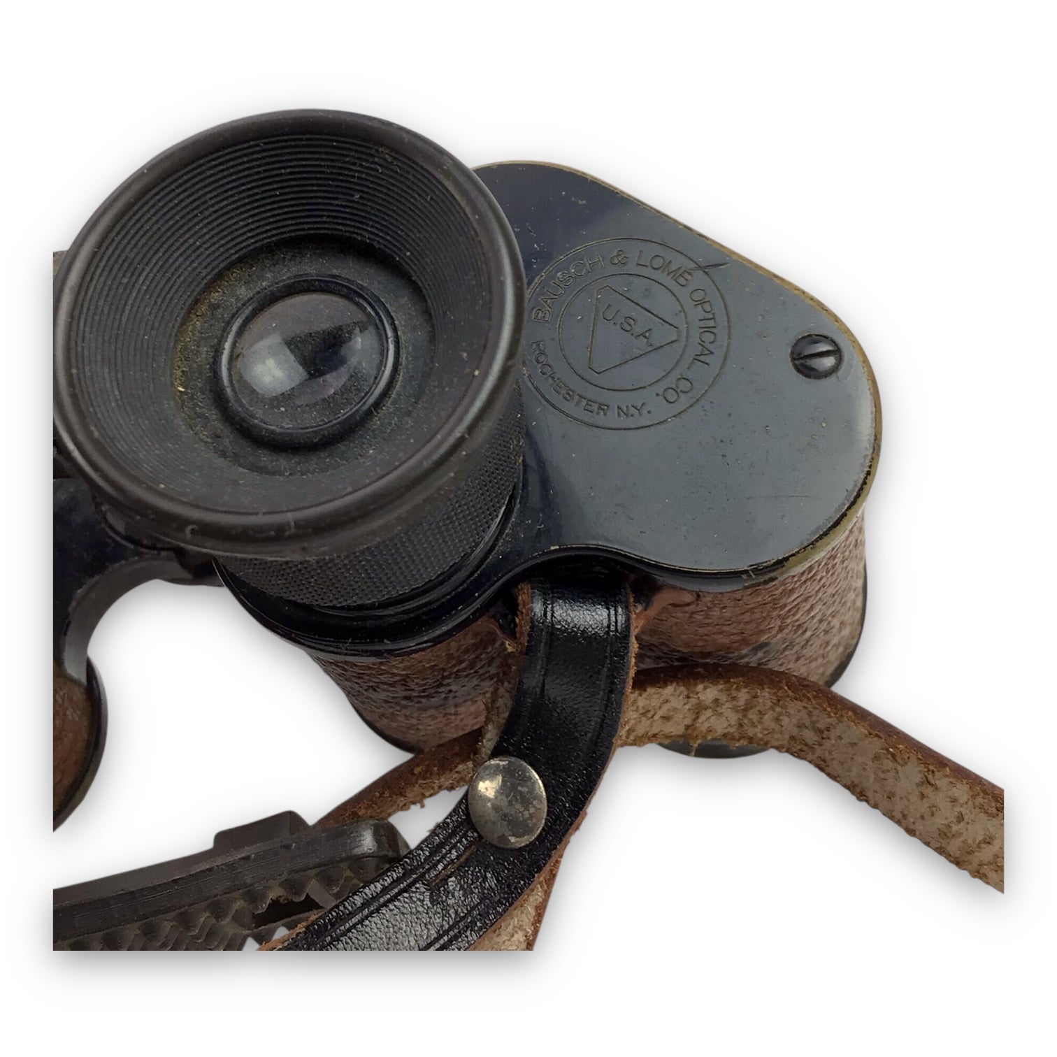 U.S. WW2 Army Bausch & Lomb Stereo Prism Binoculars w/ Case & Compass