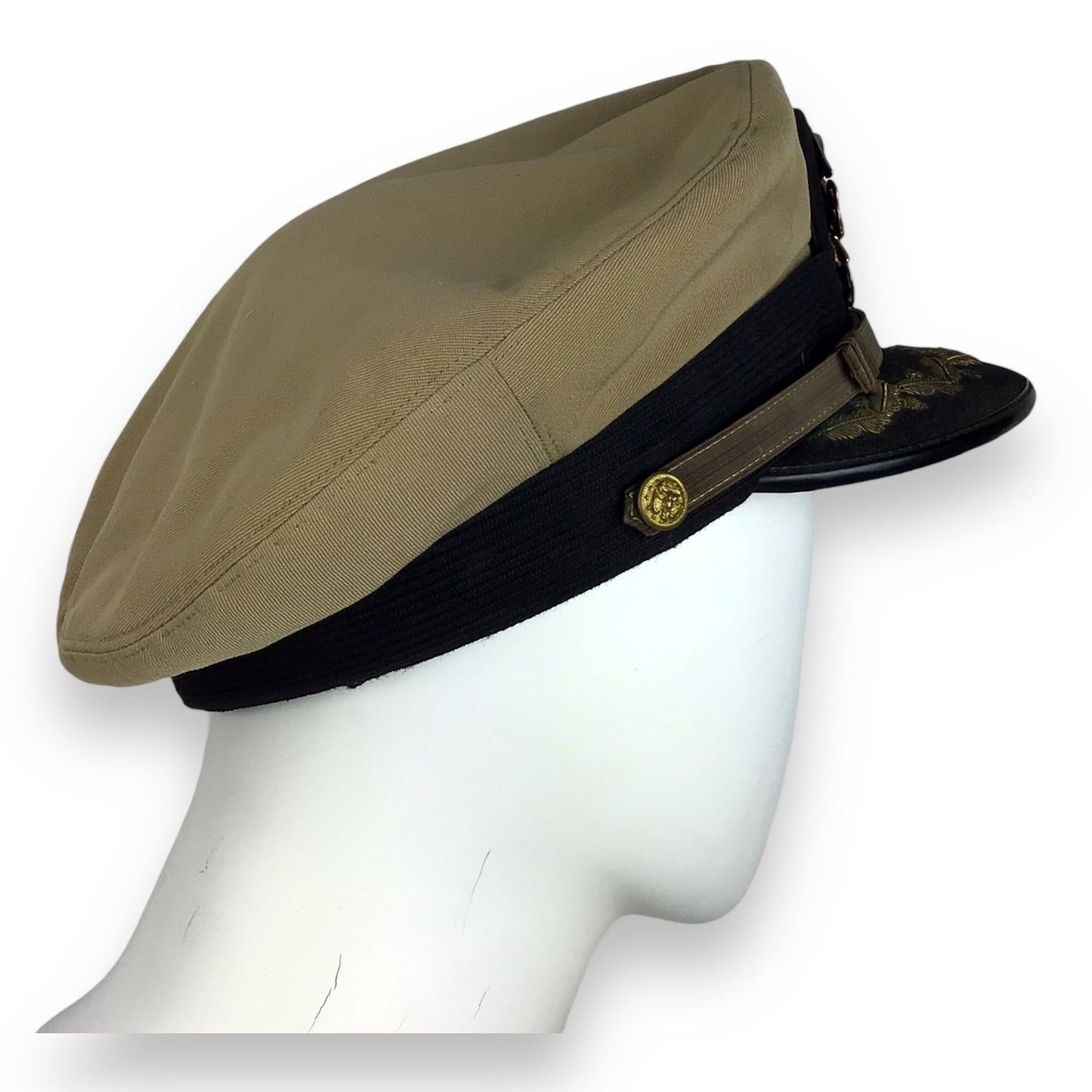 U.S. WW2 Navy Commander Visor Cap | Bancroft Zephyr Khaki Officer Cap