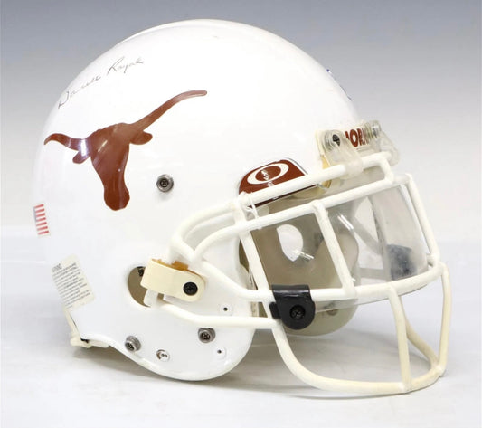 U.T. Longhorns Rose Bowl Game Used Helmet Autographed By Darrell Royal