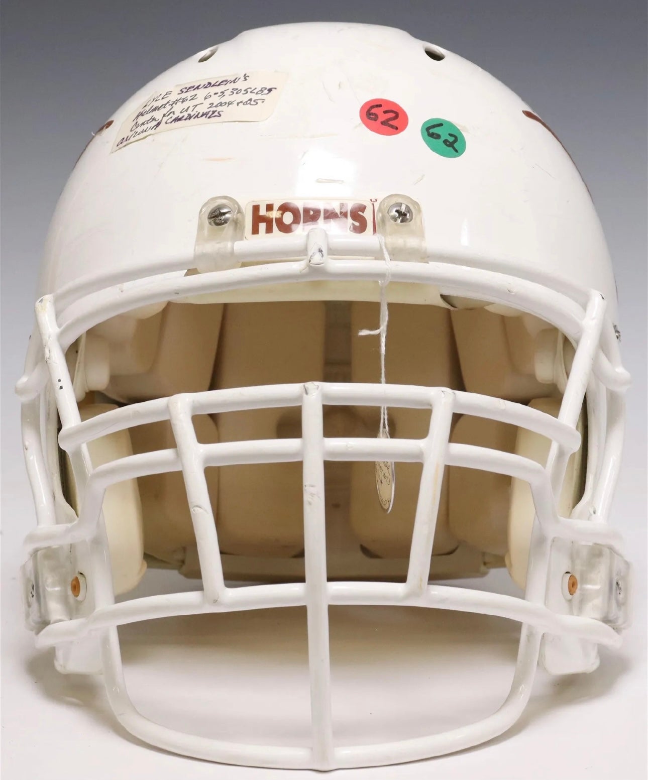 University Of Texas Football Helmet Game Used Autographed By Mack Brown