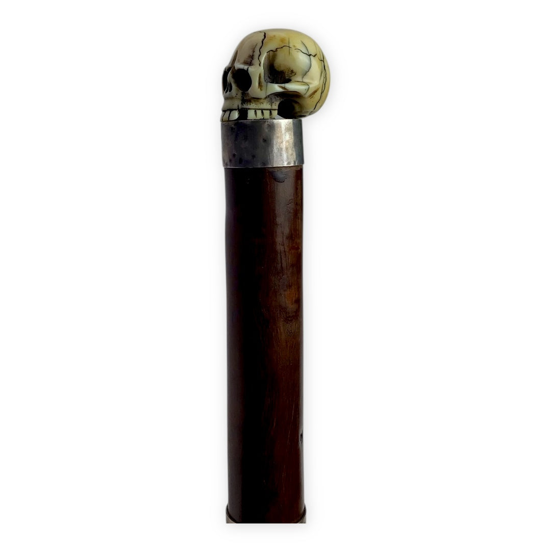 Victorian Antique Sword Cane with Skull Pommel