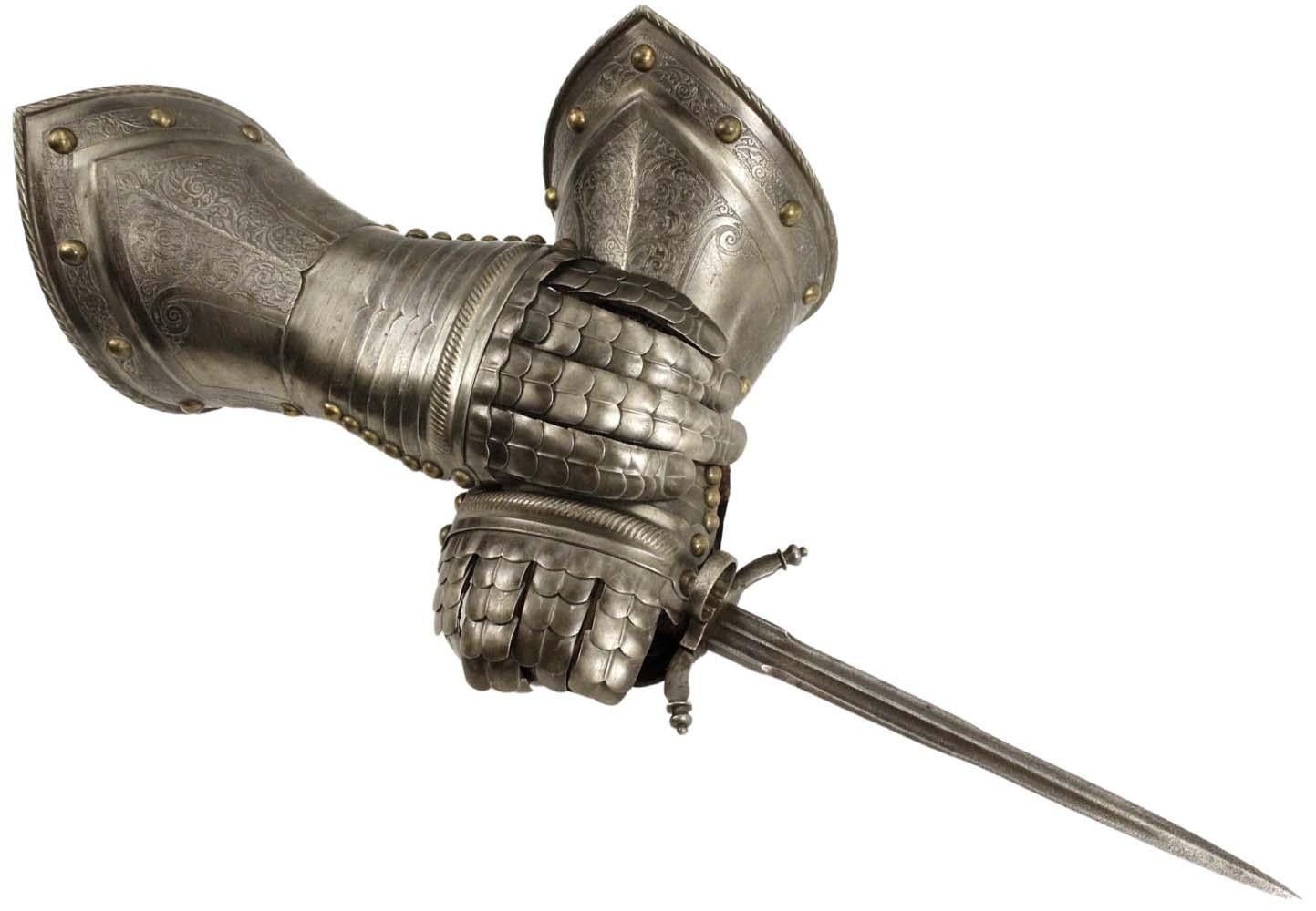 Victorian Knight’s Armor Gauntlets – 16th–17th C. Style w/ Etched Detail