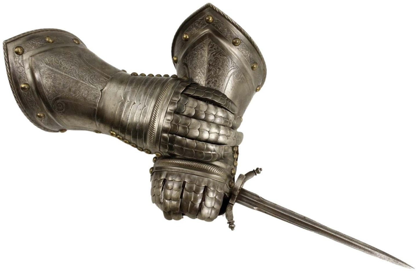 Victorian Knight’s Armor Gauntlets – 16th–17th C. Style w/ Etched Detail