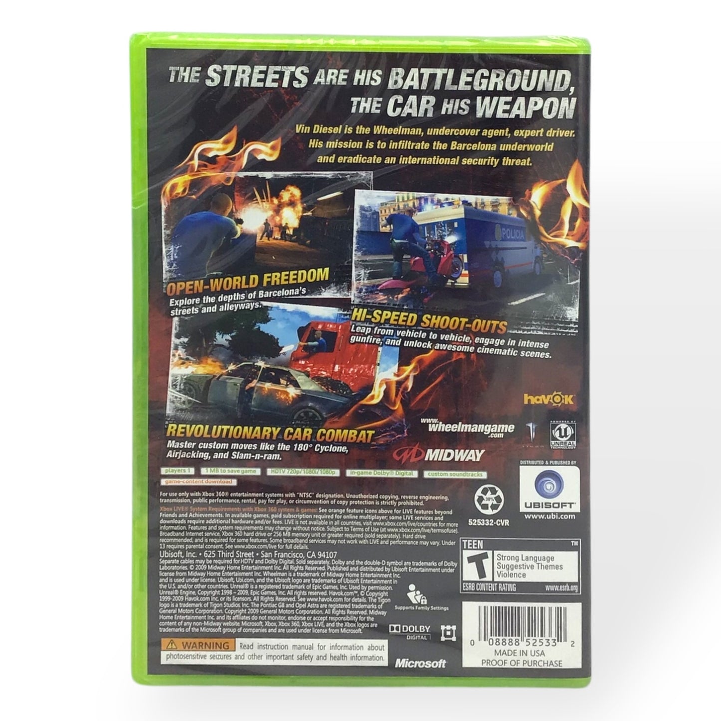 Vin Diesel Wheelman – Xbox 360 Game (Midway / Ubisoft) NEW & Sealed