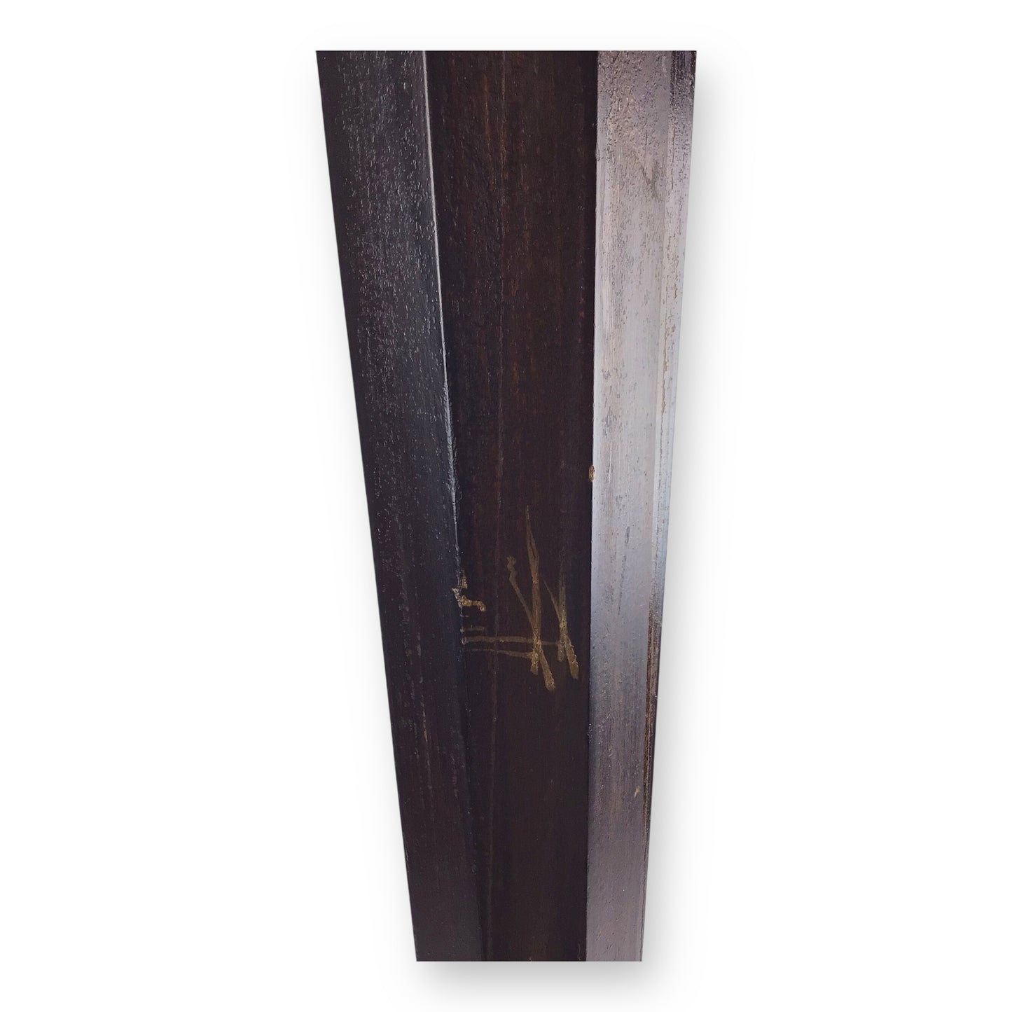 Vintage 3FT Wooden Vase or Lamp Stand – Dark Brown, Octagonal Top