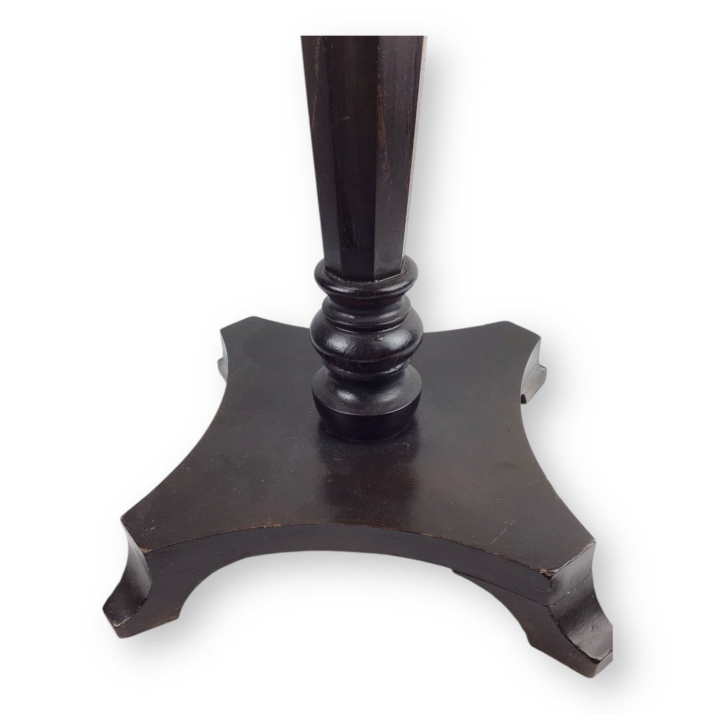 Vintage 3FT Wooden Vase or Lamp Stand – Dark Brown, Octagonal Top