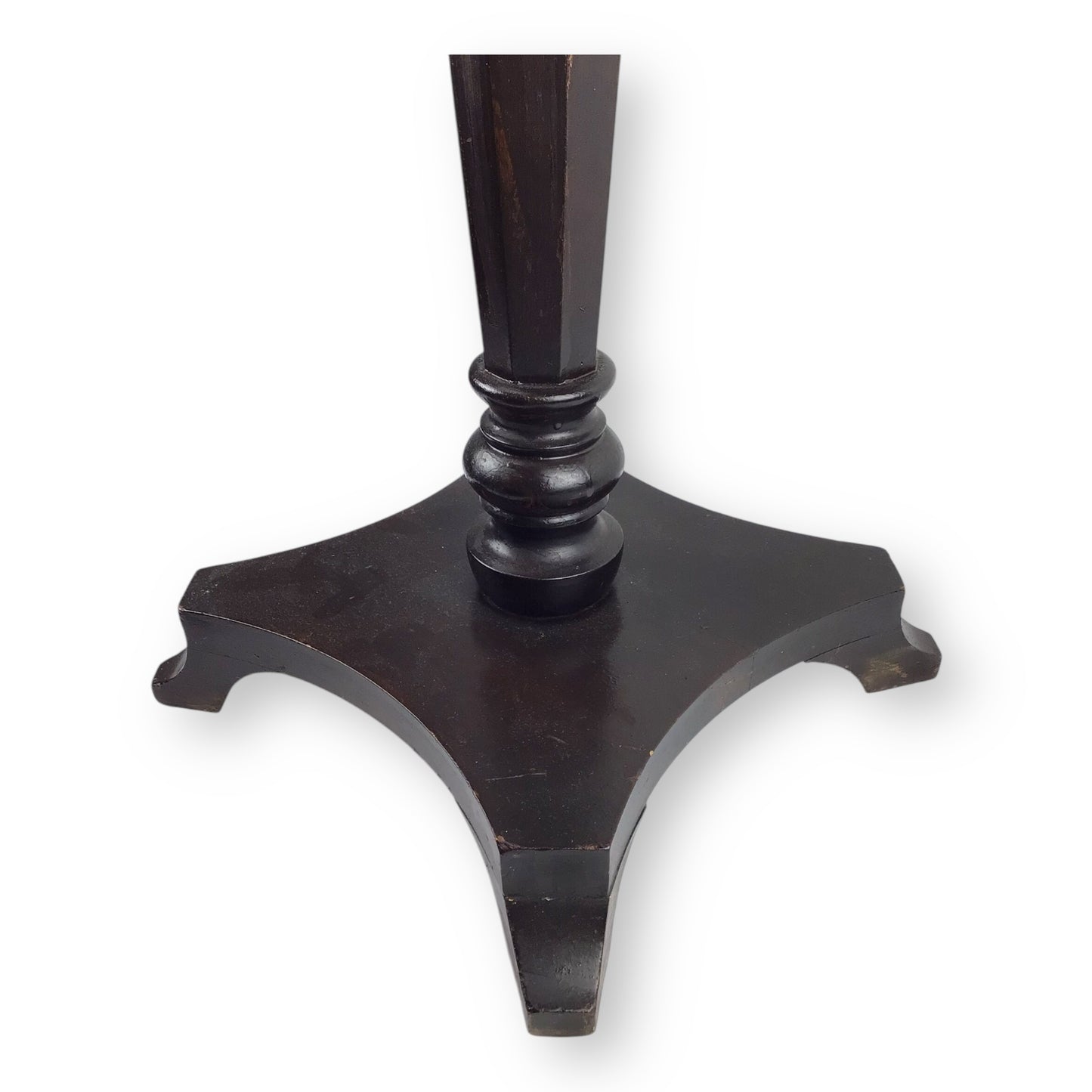 Vintage 3FT Wooden Vase or Lamp Stand – Dark Brown, Octagonal Top