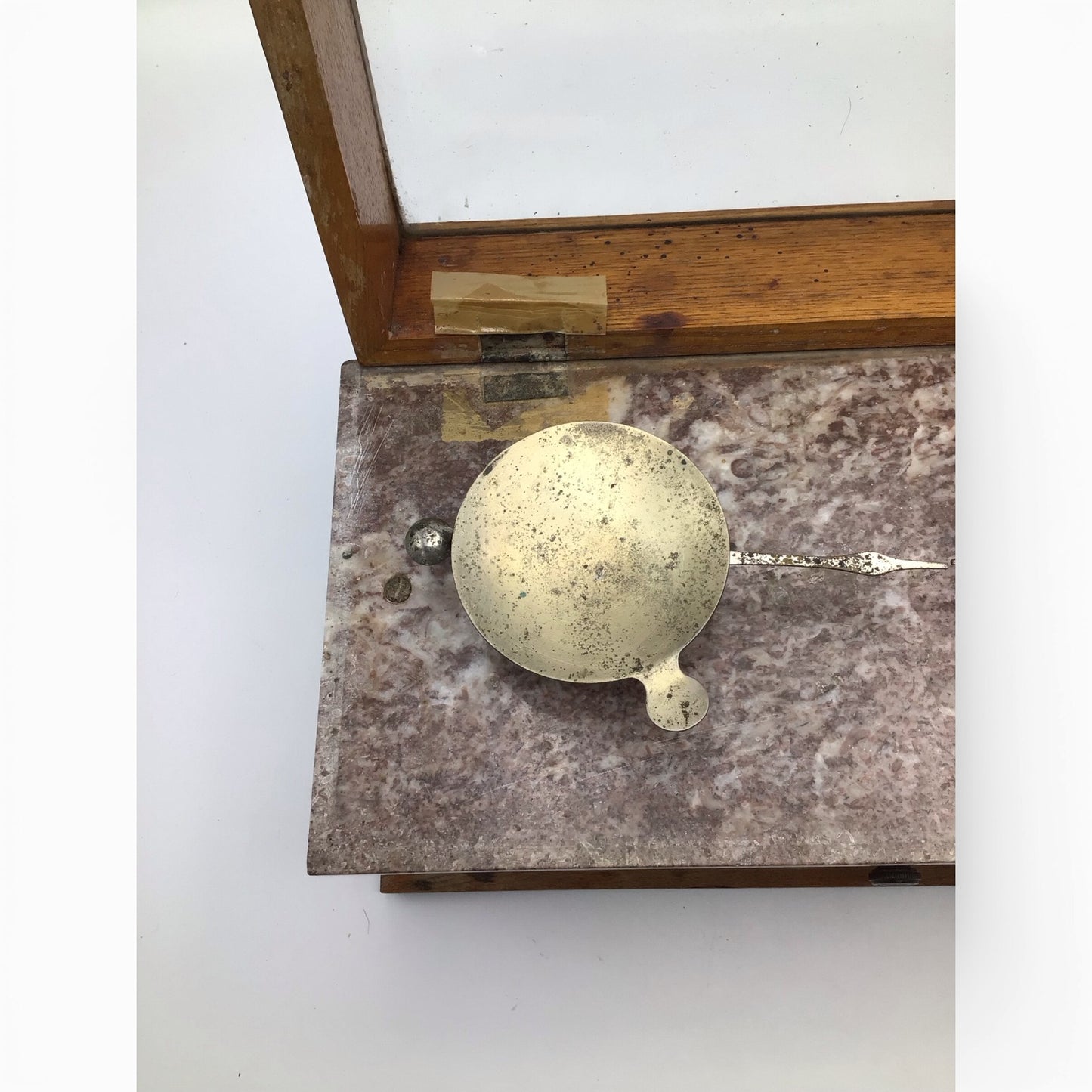 Vintage Apothecary Scale - Marble and Wood