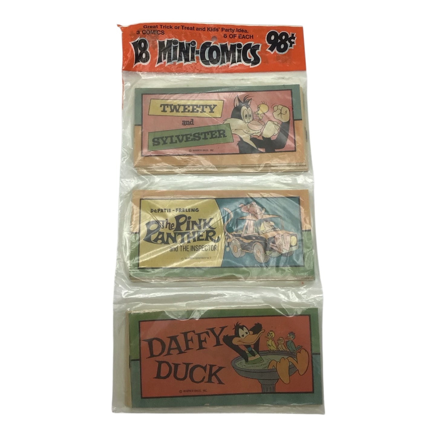 Vintage Halloween Trick or Treat Mini Comics Pack - Daffy Duck/Pink Panther/Tweety Bird