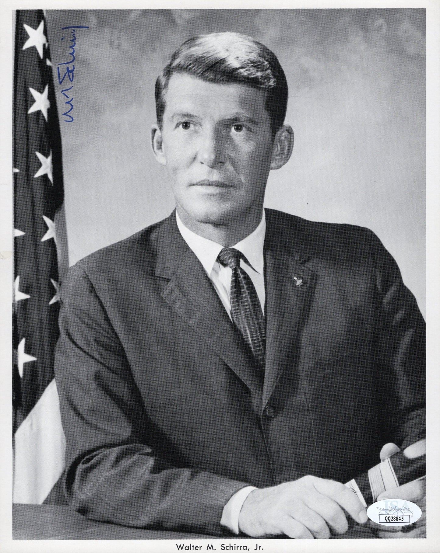 Wally Schirra Signed Photo 8x10 B&W, Autograph by NASA Astronaut