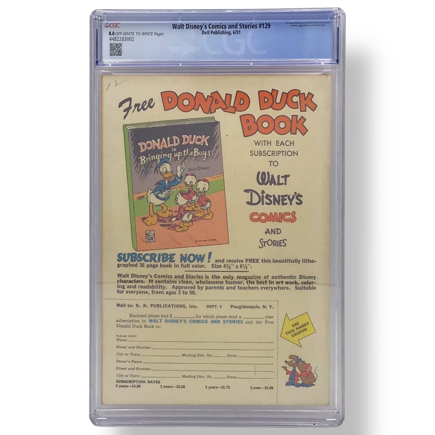Walt Disney's Comics and Stories #129 | June 1951 | Dell Publishing | CGC 8.0