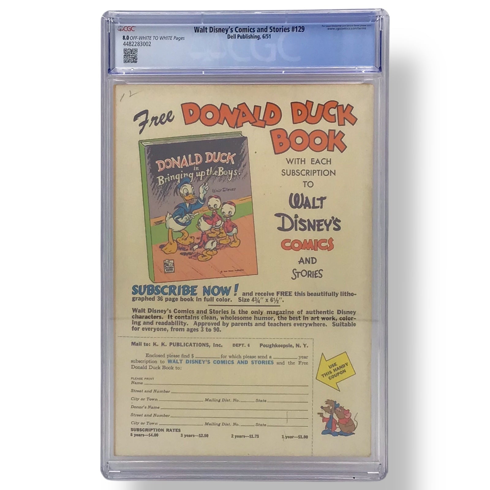 Walt Disney's Comics and Stories #129 | June 1951 | Dell Publishing | CGC 8.0