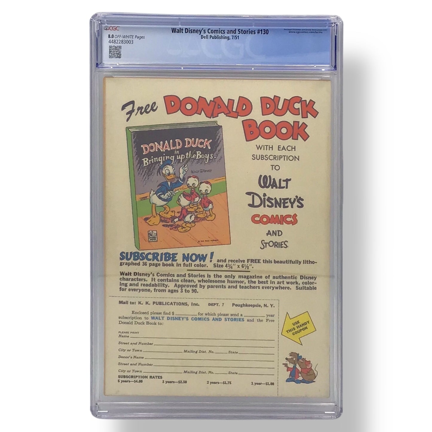 Walt Disney's Comics and Stories #130 | July 1951 | Dell Publishing | CGC 8.0