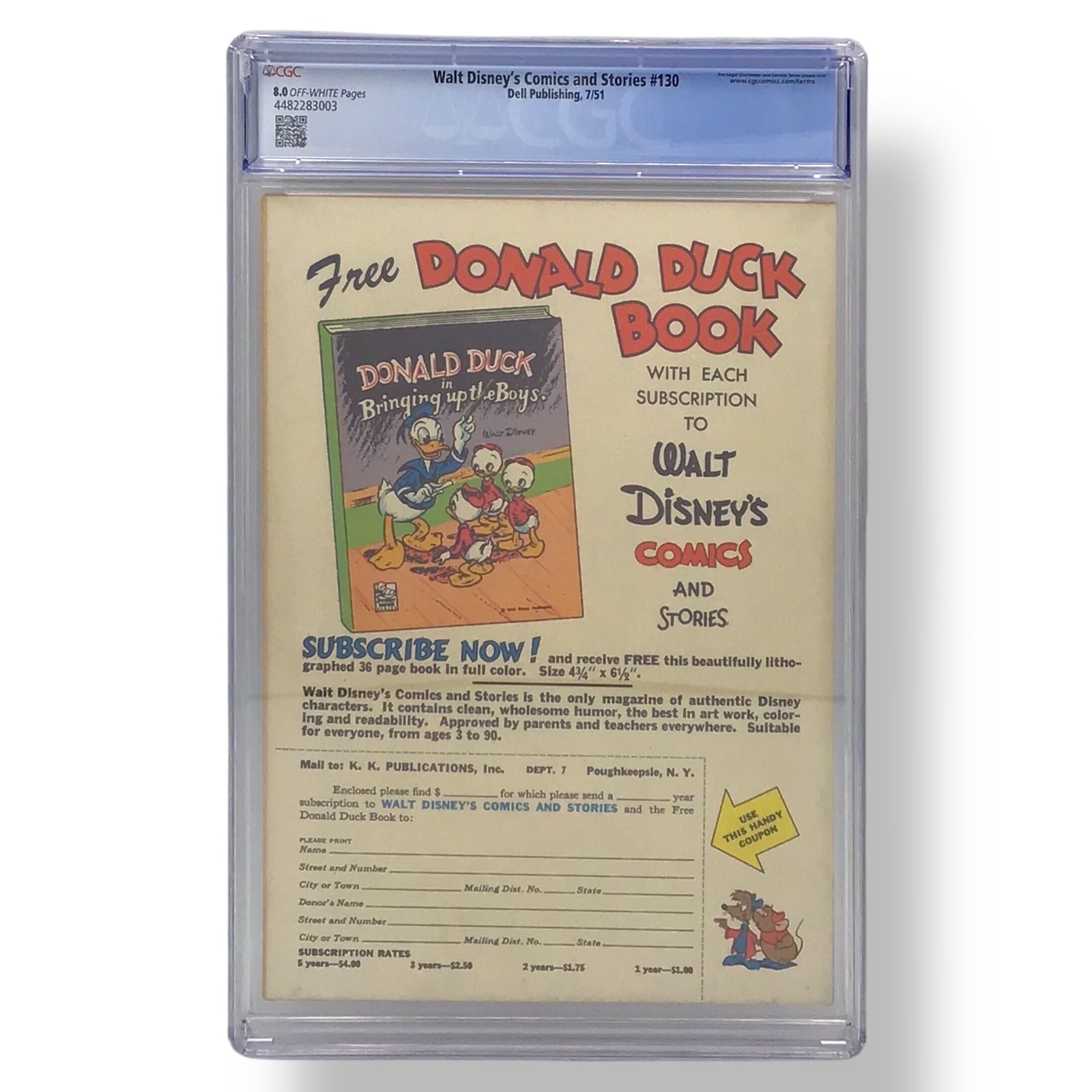 Walt Disney's Comics and Stories #130 | July 1951 | Dell Publishing | CGC 8.0