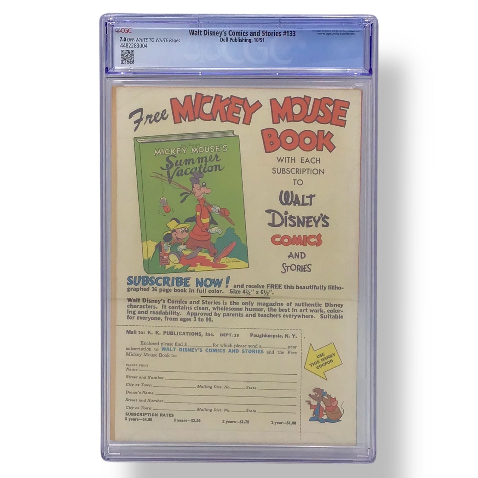 Walt Disney's Comics and Stories #133 | October 1951 | Dell Publishing | CGC 7.0