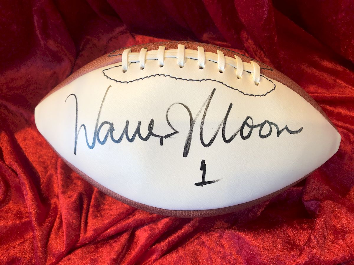 Warren Moon Certified Authentic Autographed Football