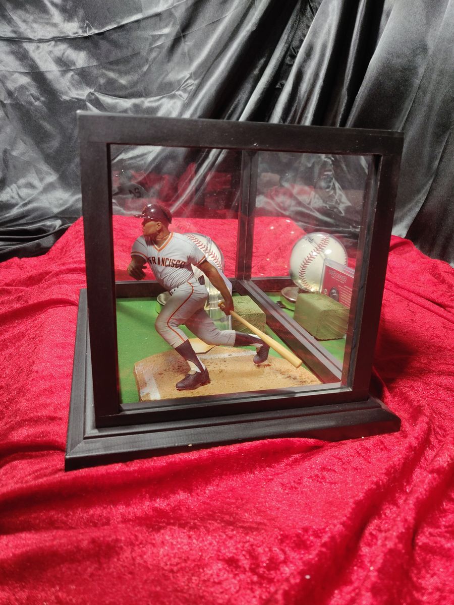 Willie Mays Shadowbox w/ Signed Baseball, Card, and Figure