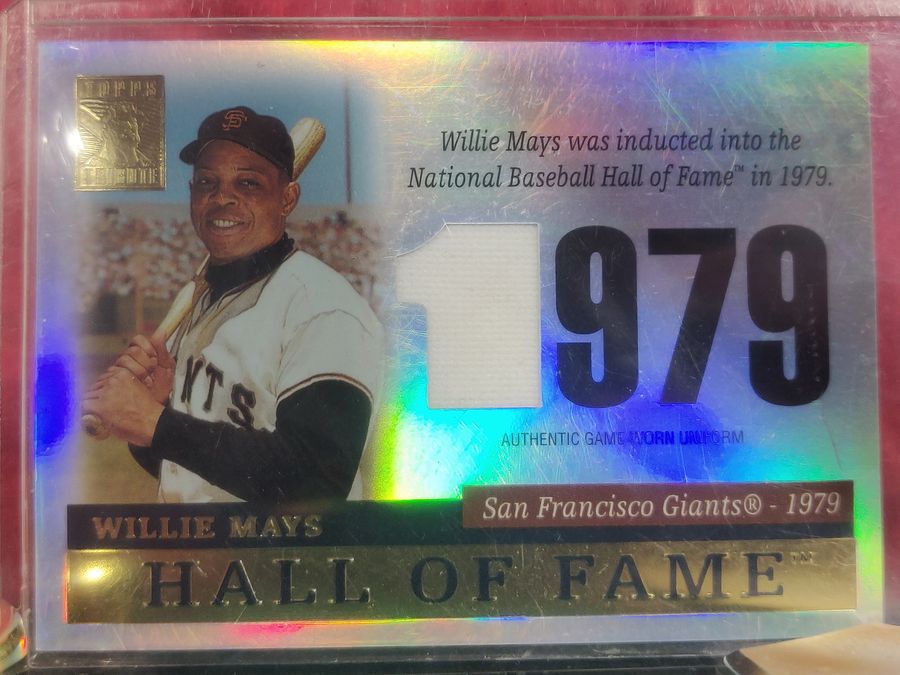 Willie Mays Shadowbox w/ Signed Baseball, Card, and Figure