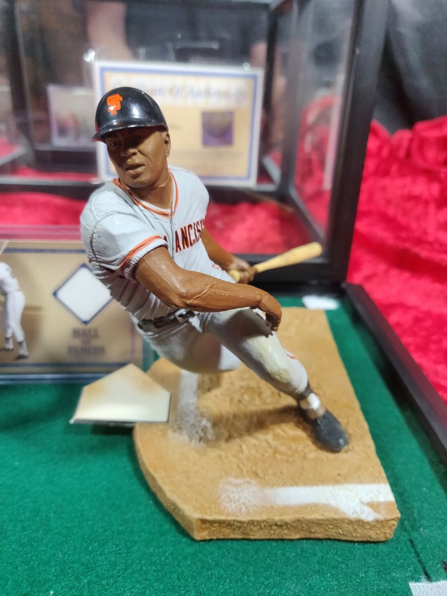 Willie Mays Shadowbox w/ Signed Baseball, Card, and Figure