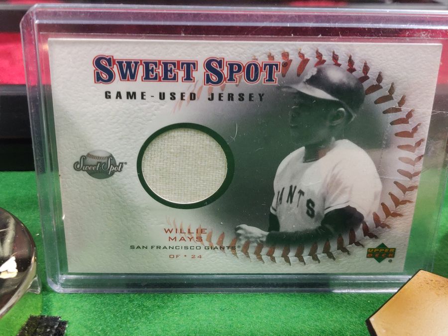 Willie Mays Shadowbox w/ Signed Baseball, Card, and Figure