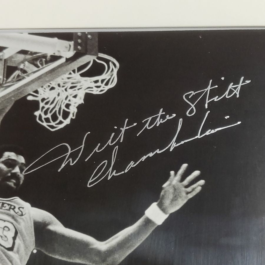 Wilt Chamberlain Signed 12x15 Framed Photo Lakers Global Authentics COA