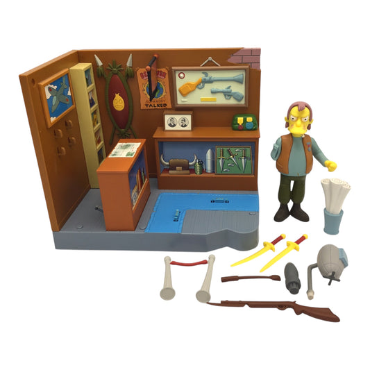 World of Springfield The Simpsons Military Antique Shop Playset Playmates, Loose