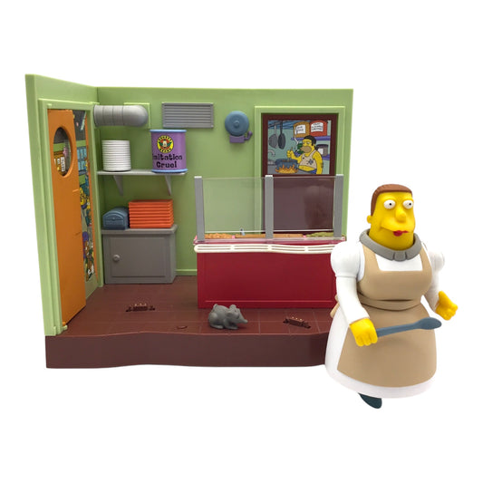 World of Springfield The Simpsons Springfield Elementary Cafeteria Playset Playmates, Loose
