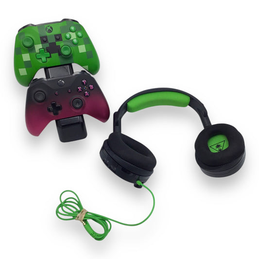 Xbox 360 Controller & Headset Bundle w/ Dual Charger & Batteries – Tested