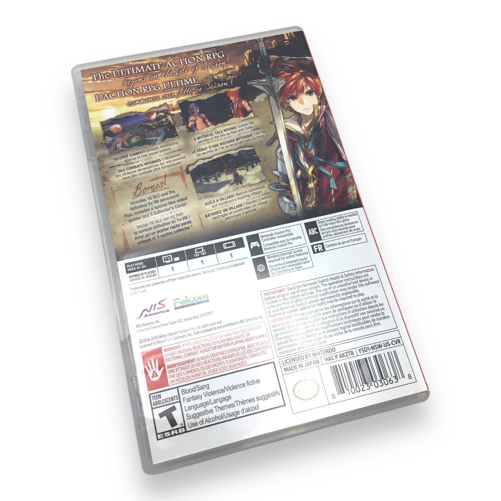 Ys VIII: Lacrimosa of Dana – Nintendo Switch RPG Game Cartridge Complete in Box