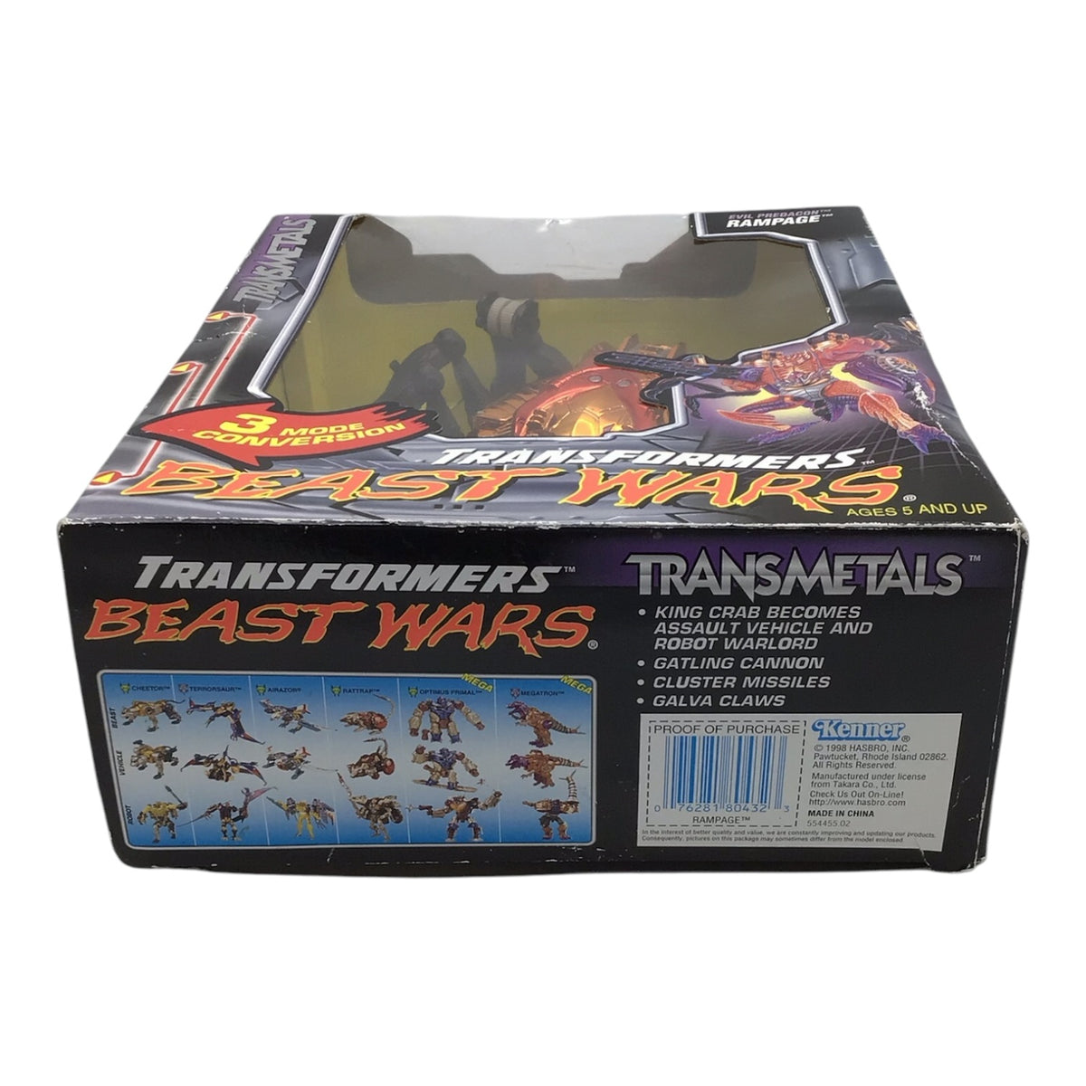 Transformers Transmetals Beast Wars Evil Predacon Rampage Action Figure (1998)