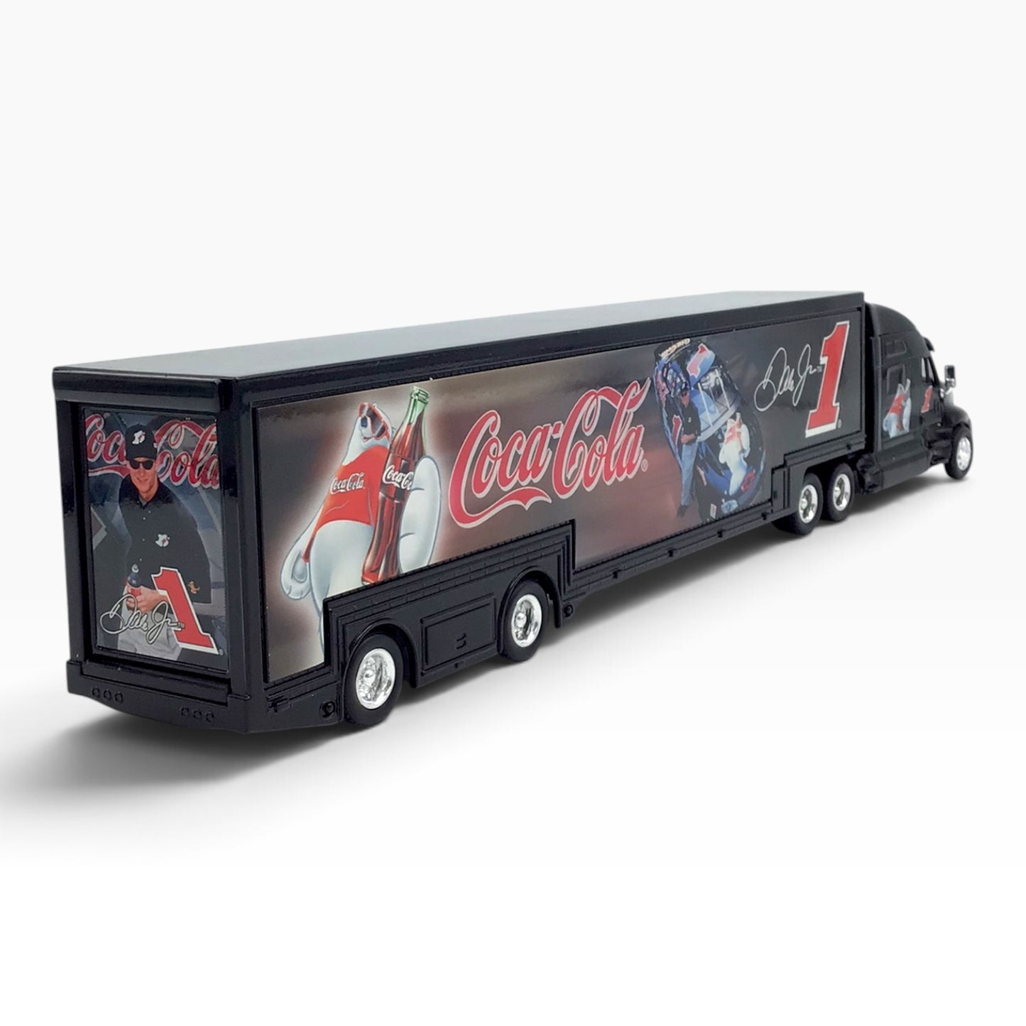 Dale Earnhardt Jr. #1 1998 Coca-Cola Polar Bear NASCAR Hauler Scale Model Truck & Trailer – Limited Edition