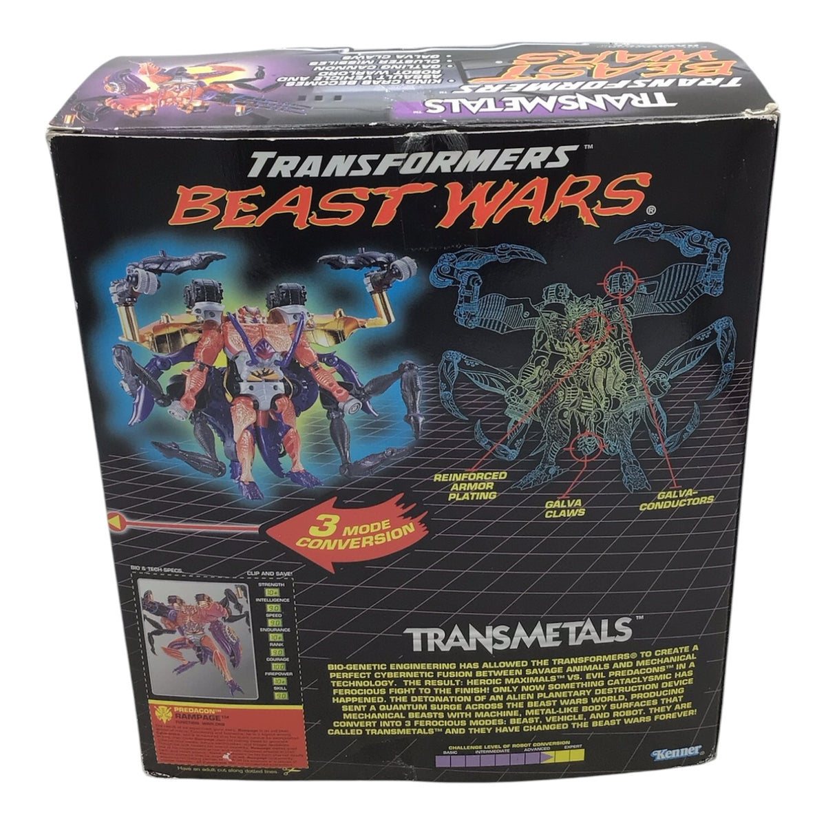 Transformers Transmetals Beast Wars Evil Predacon Rampage Action Figure (1998)