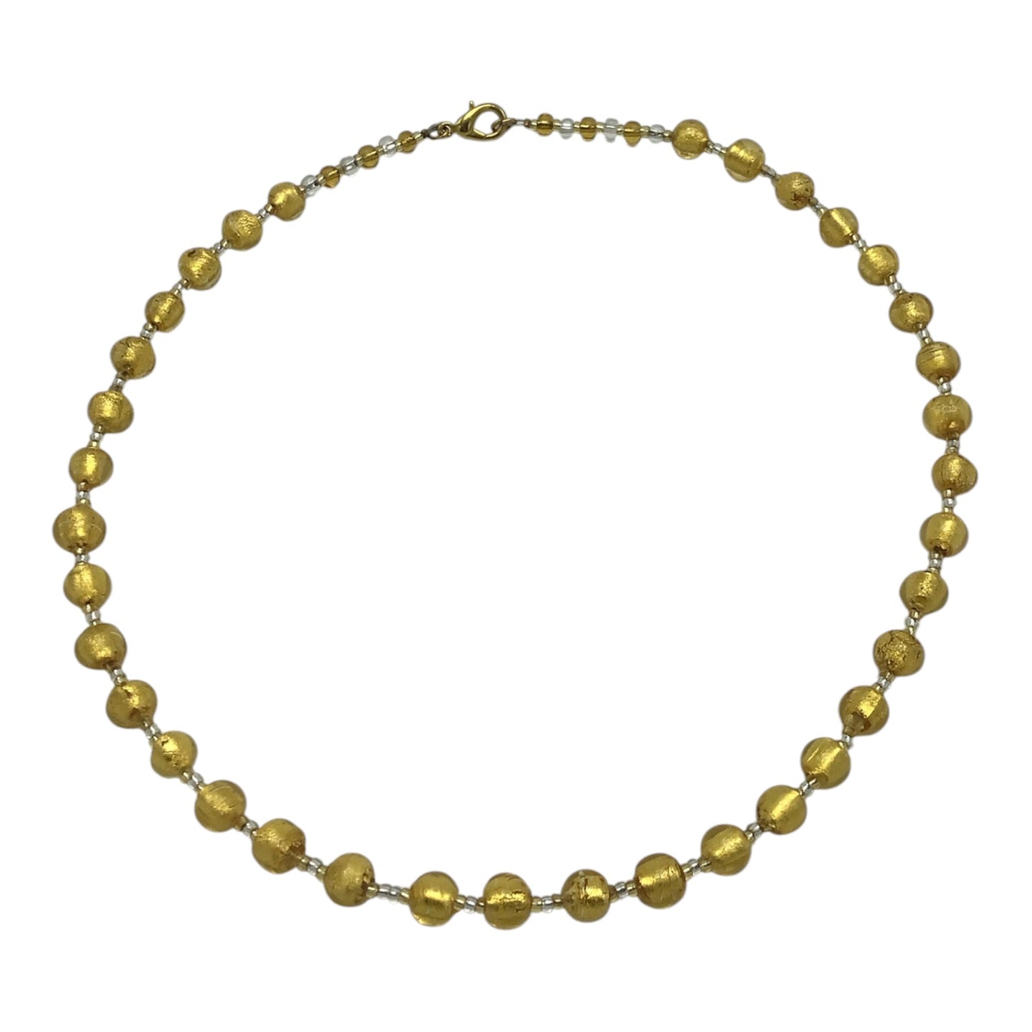 Gold Glass Bead Necklace
