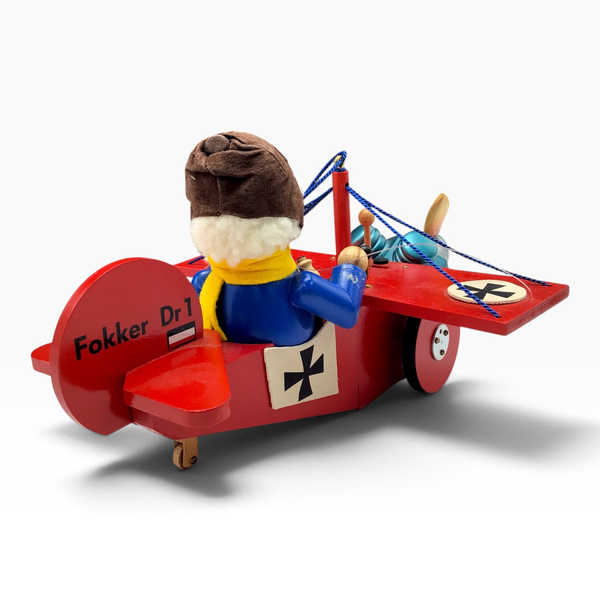 Steinbach German Red Baron Fokker Dr.I Smoking Airplane Man - Music Box