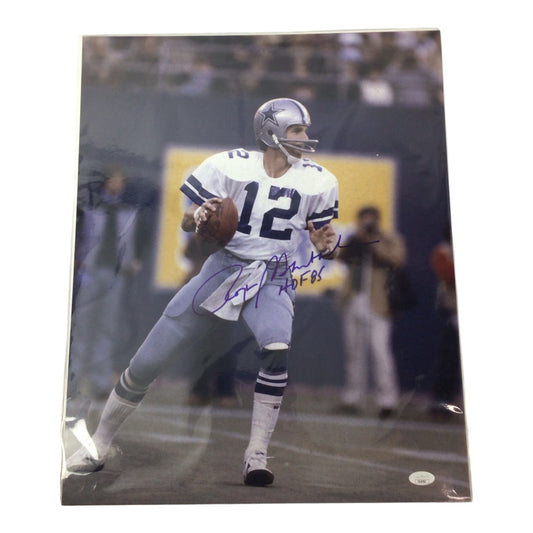 Roger Staubach Dallas Cowboys Signed 20x16 Photograph - JSA Certified