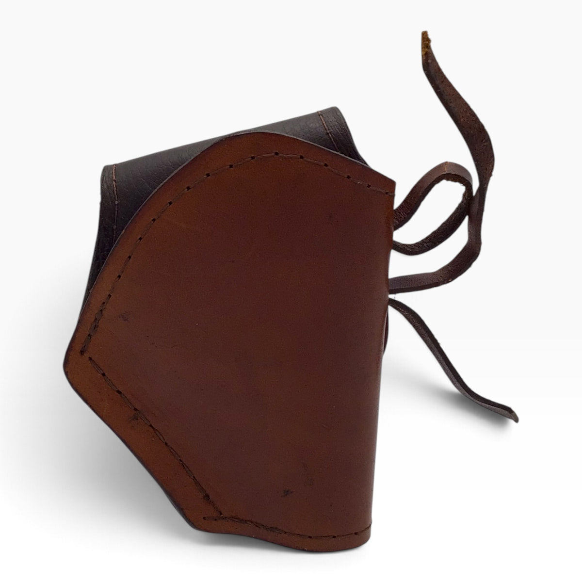 Brown Leather Gun Holster with Leather Hammer Thong