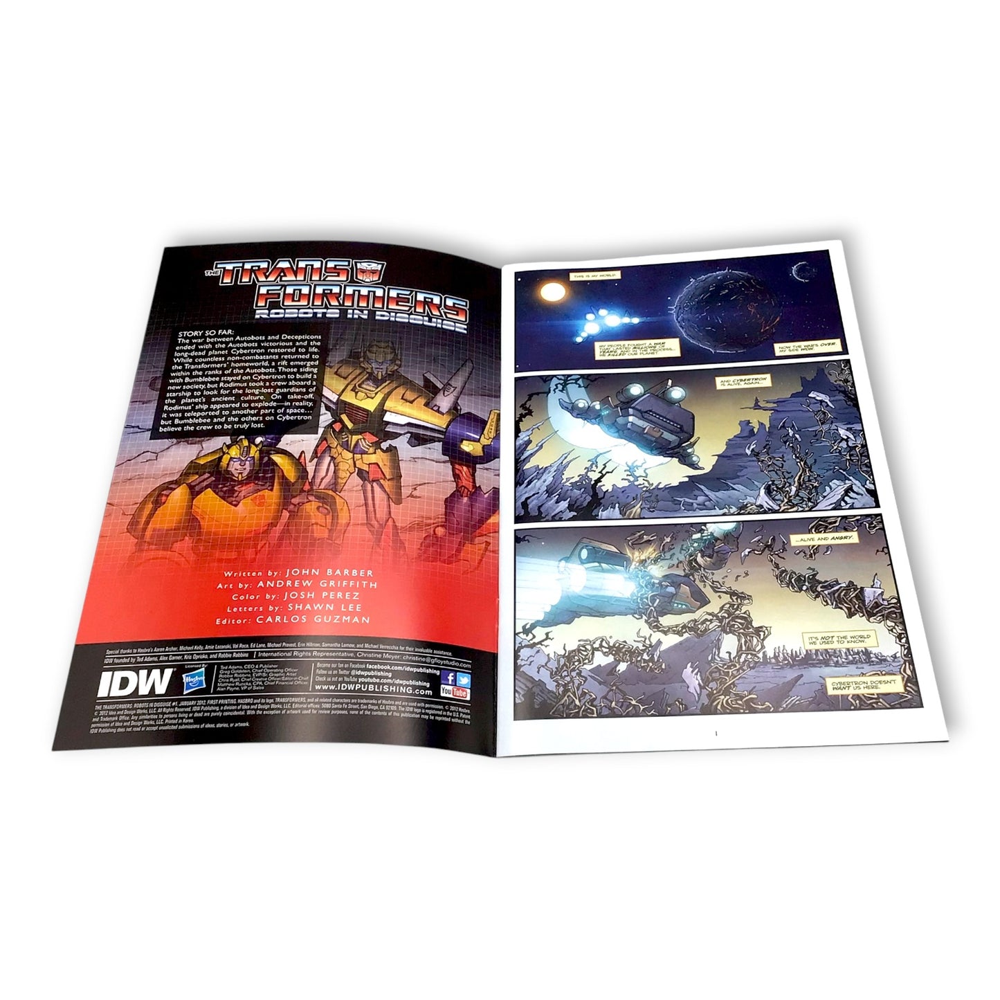 IDW Transformers: Robots in Disguise #1 (2012) – Original Arcee Sketch by Andrew Griffith – Signed by John Barber – Mint