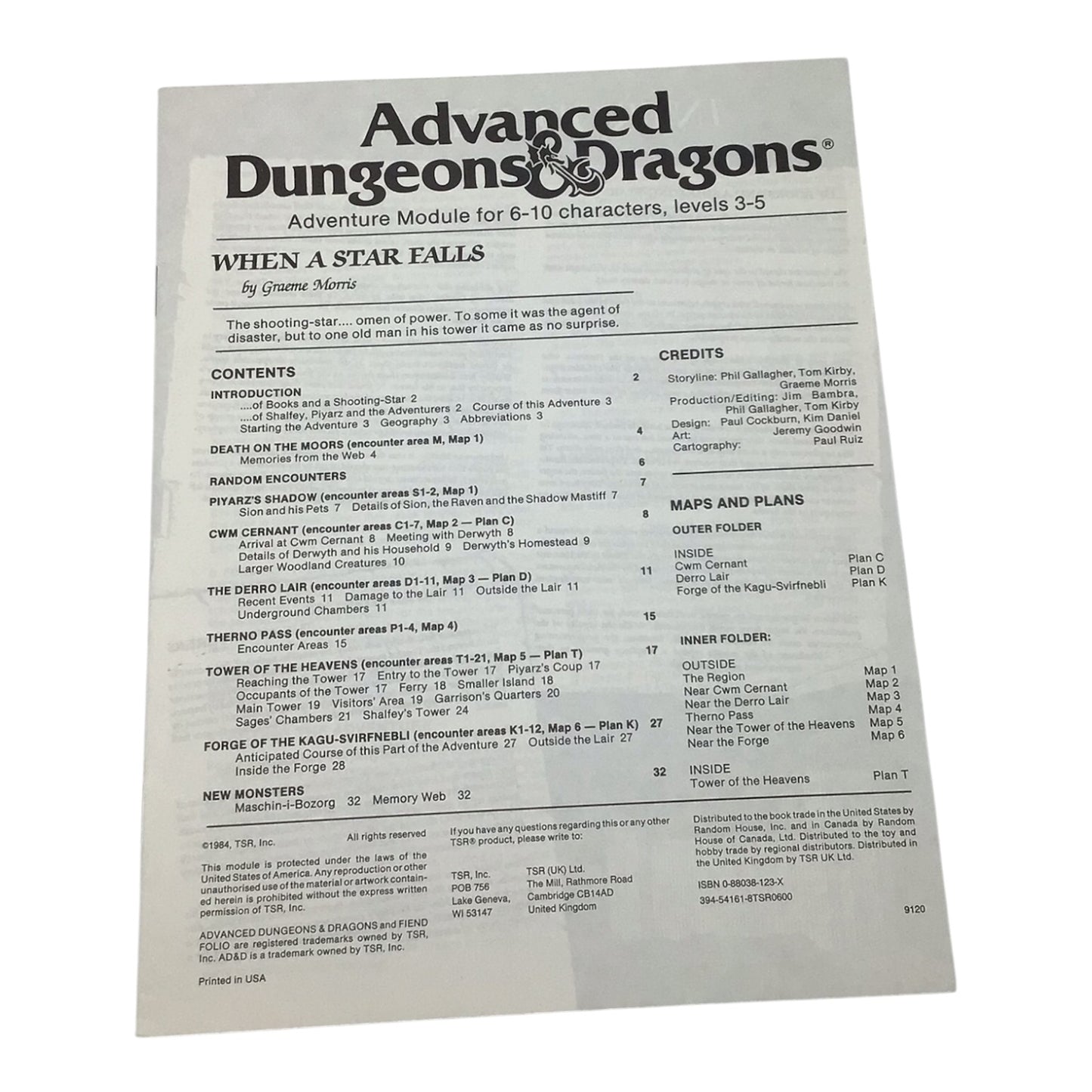Advanced Dungeons & Dragons When A Star Falls UK4 #9120 1984