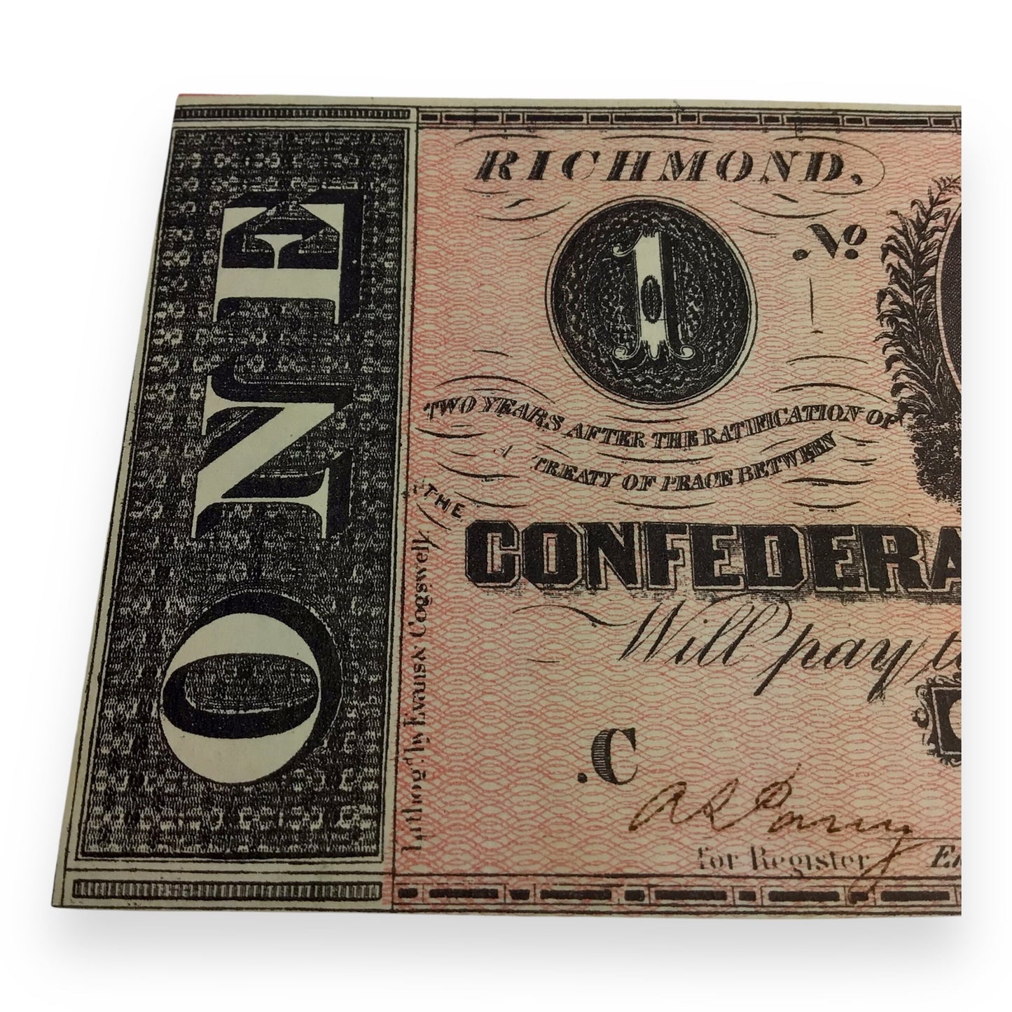 $1 Confederate Note T-71 (1864) – Almost Uncirculated, Pristine Condition