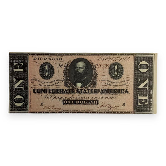 $1 Confederate Note T-71 (1864) – Almost Uncirculated, Pristine Condition