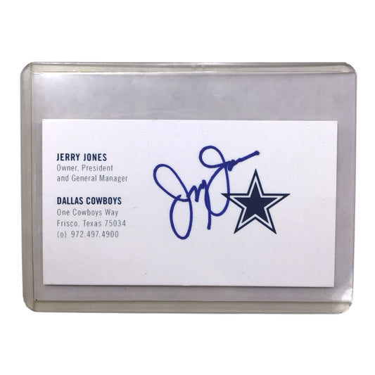 Jerry Jones Autographed Dallas Cowboys Business Card – JSA Certified