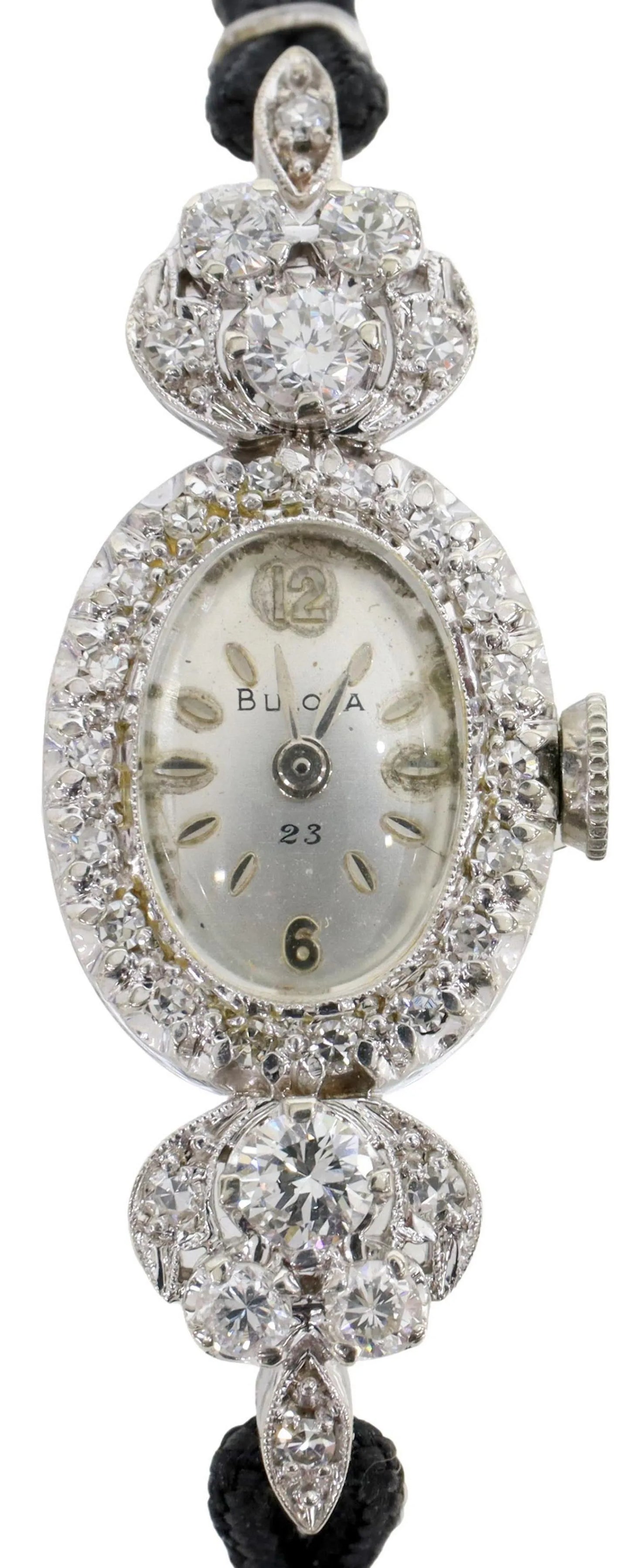 Lady's Bulova 14K White Gold Diamond Watch | Approx. 1.00 CTTW | 23-Jewel Movement