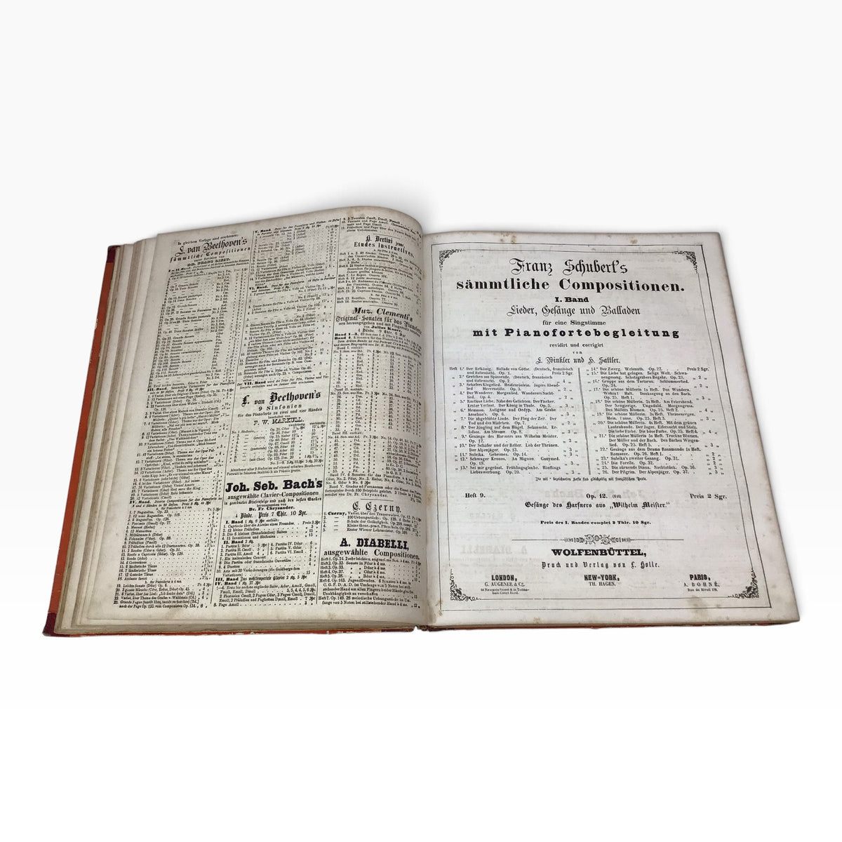 Franz Schubert Complete Compositions Volume 1 – Antique German Music Sheet Book