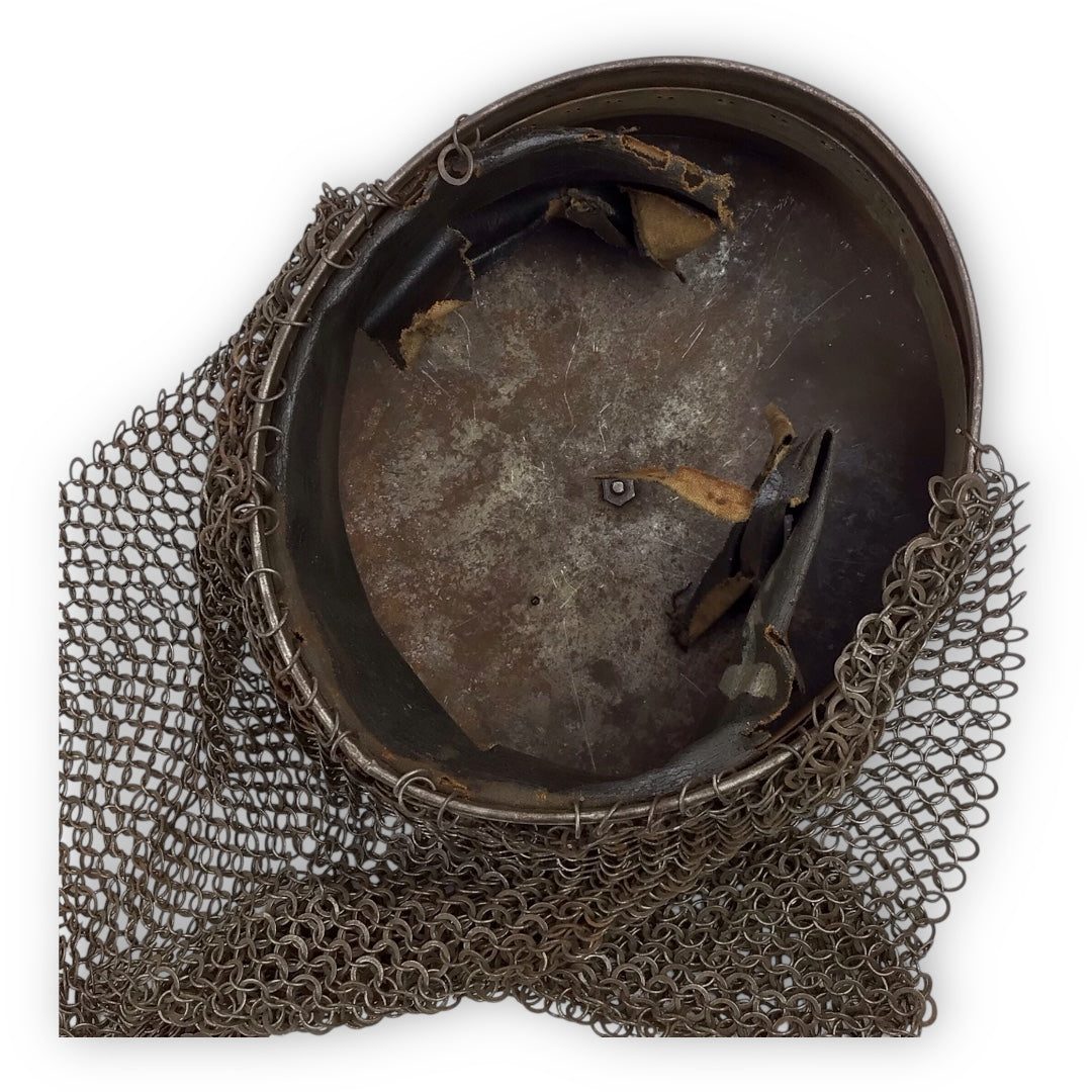 14th Century Pot Helm w/ Chainmail Neck - Norman or Persian Influence