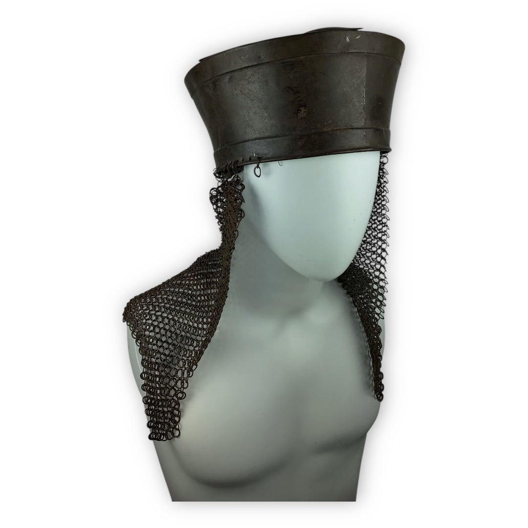 14th Century Pot Helm w/ Chainmail Neck - Norman or Persian Influence