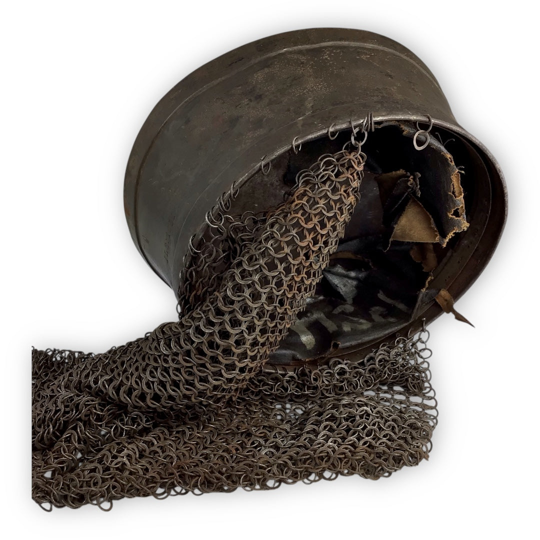 14th Century Pot Helm w/ Chainmail Neck - Norman or Persian Influence