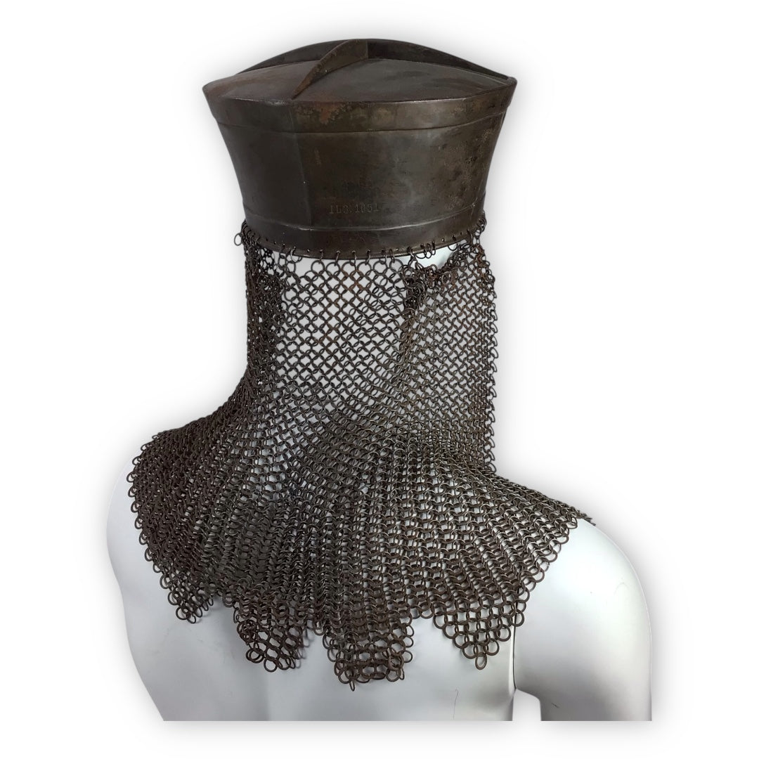14th Century Pot Helm w/ Chainmail Neck - Norman or Persian Influence